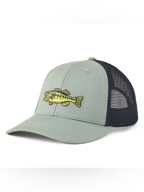 Life Is Good Trucker Hat Adjustable Mesh Snapback Casual Cap Grey Bass NEW
